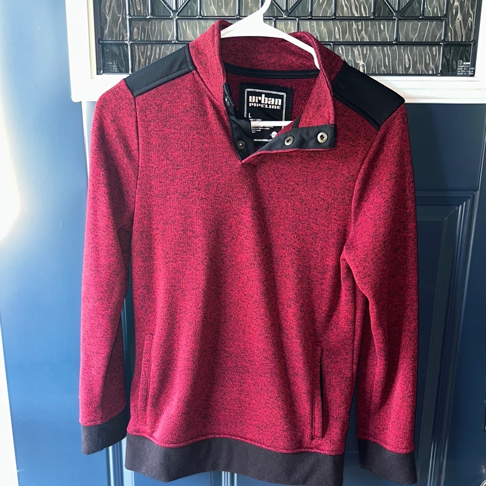 Urban Pipeline Maroon Sweater with Black Trim